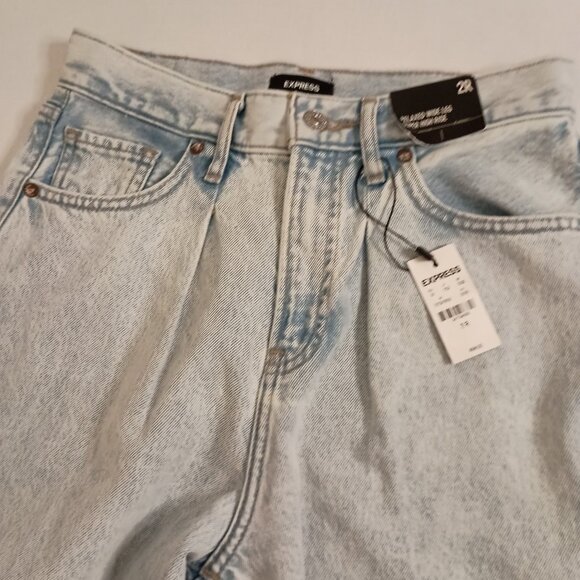 Express Light Denim Relaxed Wide Leg Super High Rise Cotton Jeans Women’s 2R NWT - Picture 4 of 15